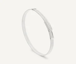 Bracelets-Marco Bicego 18K White Gold Coil and Diamond Pavé Bangle Bracelet, Thin Whitegold