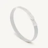 Bracelets-Marco Bicego 18K White Gold Coil and Diamond Pavé Bangle Bracelet, Large Width Whitegold
