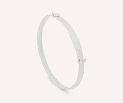 Bracelets-Marco Bicego 18K White Gold Coil Bangle Bracelet With Diamond Pavé, Thin Whitegold