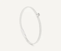 Bracelets-Marco Bicego 18K White Gold Coil Bangle Bracelet With Cushion-Cut Diamond Whitegold