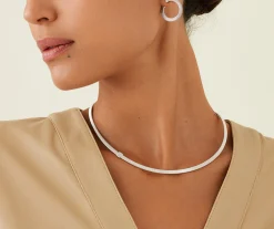 Necklaces-Marco Bicego 18K White Gold Coil Necklace With Diamonds Whitegold