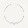 Necklaces-Marco Bicego 18K White Gold Collar With Aquamarine and Diamonds Whitegold