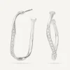 Earrings-Marco Bicego 18K White Gold Diamond Hoops Whitegold