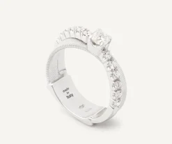 Rings-Marco Bicego 18K White Gold Double-Band Ring With Diamonds Yellowgold