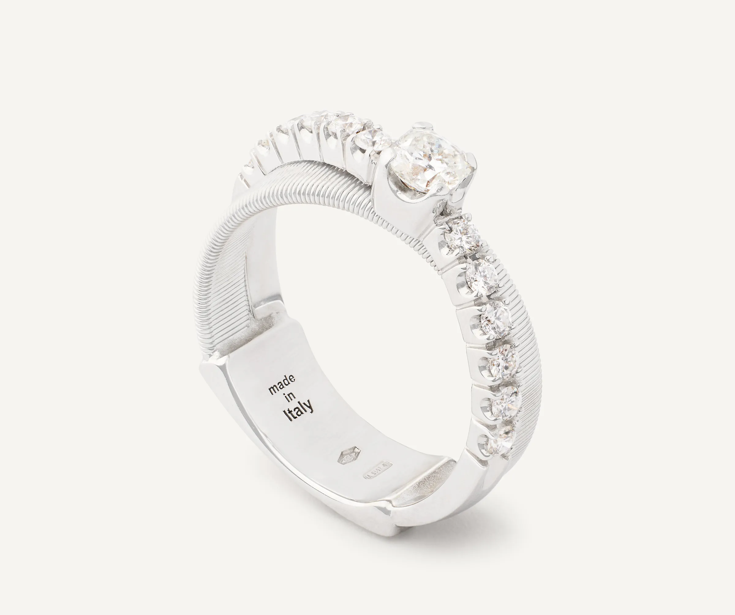 Rings-Marco Bicego 18K White Gold Double-Band Ring With Diamonds Yellowgold