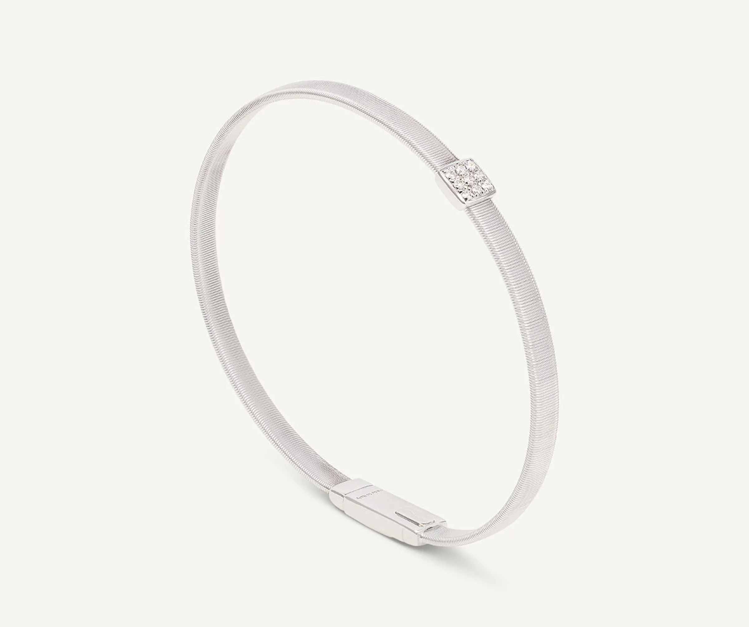 Bracelets-Marco Bicego 18K White Gold Medium Stackable Bracelet With Diamonds Whitegold