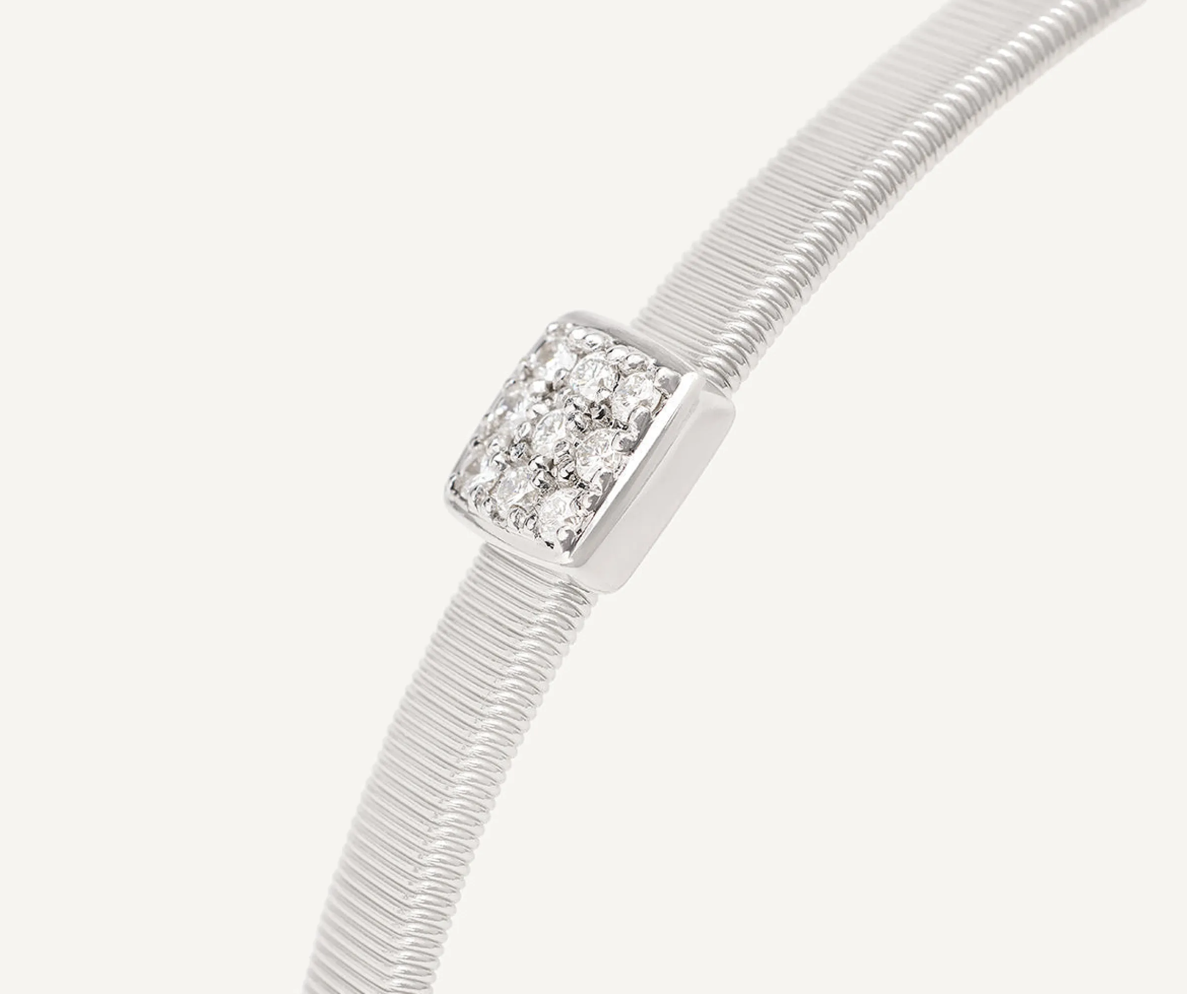 Bracelets-Marco Bicego 18K White Gold Medium Stackable Bracelet With Diamonds Whitegold