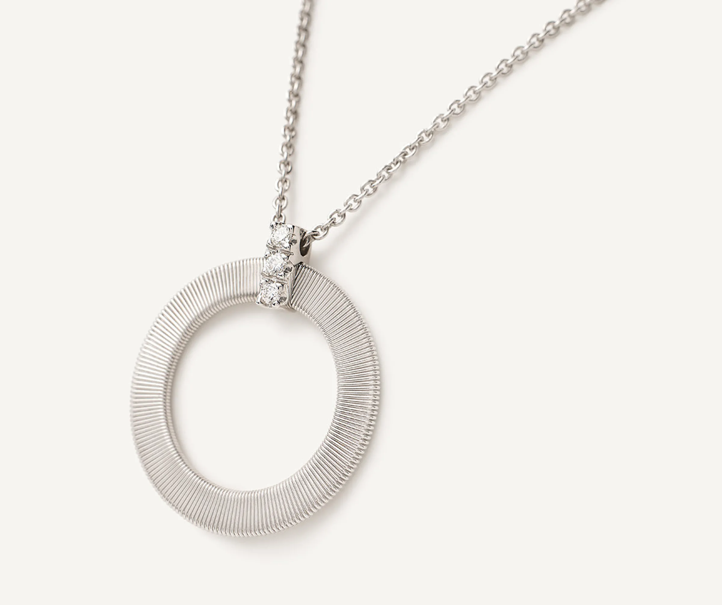Pendants | Necklaces-Marco Bicego 18K White Gold Pendant With Diamonds Whitegold