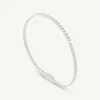 Bracelets-Marco Bicego 18K White Gold Small Stackable Bracelet With Diamond Bar Whitegold