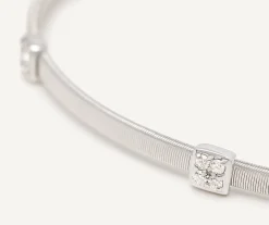 Bracelets-Marco Bicego 18K White Gold Small Stackable Bracelet With Diamonds Whitegold