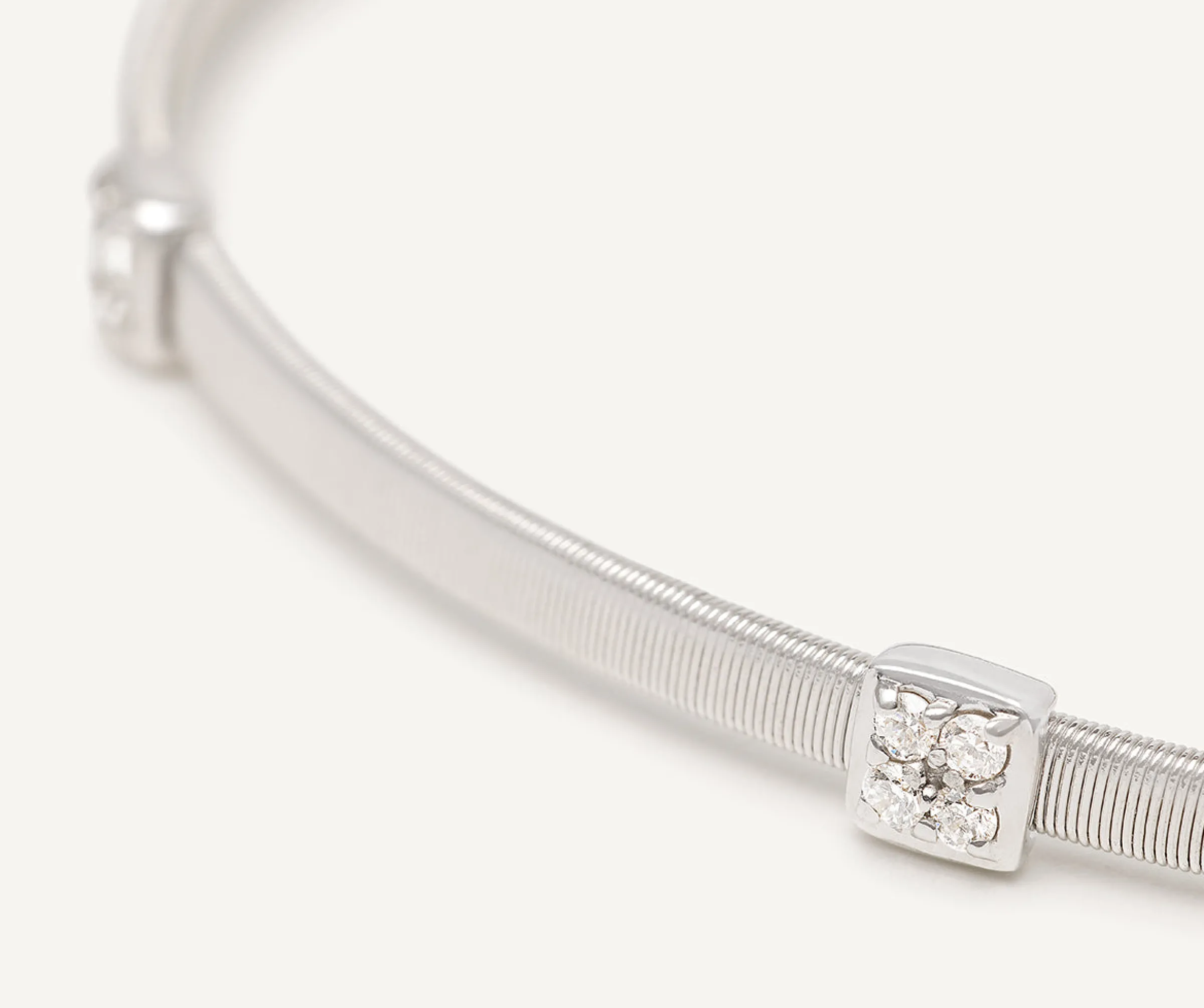Bracelets-Marco Bicego 18K White Gold Small Stackable Bracelet With Diamonds Whitegold