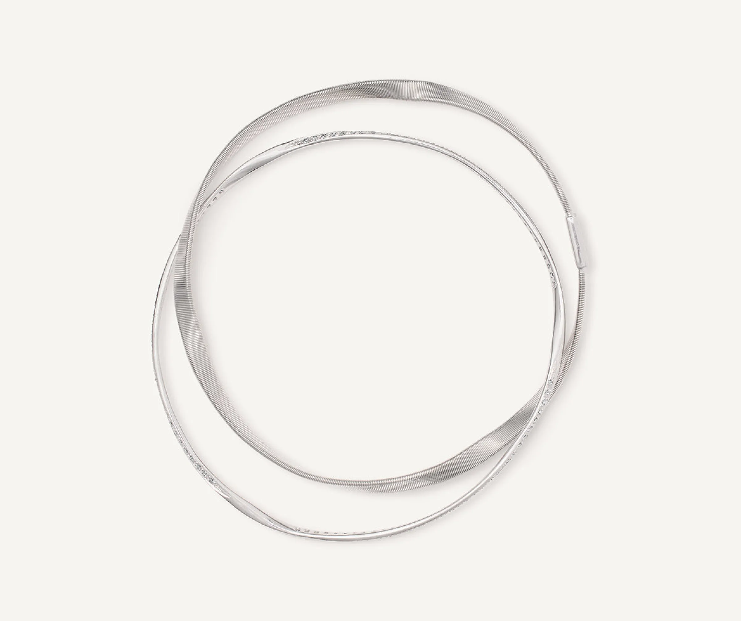 Bracelets-Marco Bicego 18K White Gold 2-Strand Bangle With Diamonds Whitegold