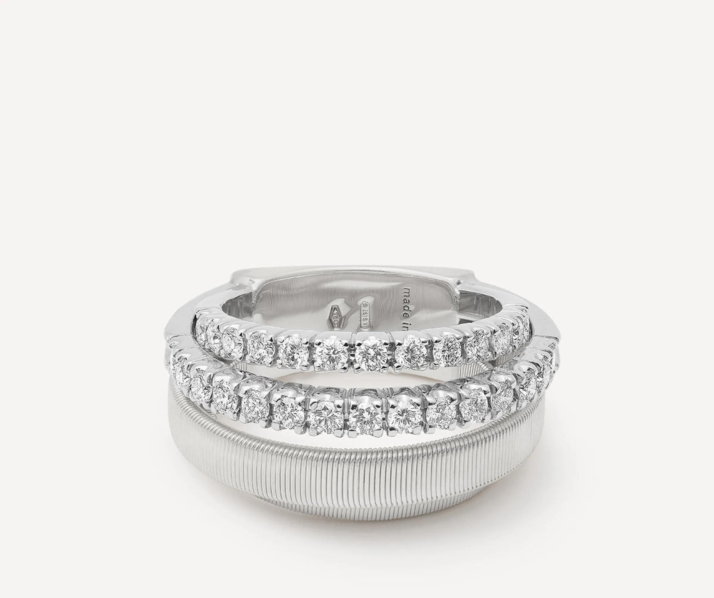 Rings-Marco Bicego 18K White Gold 4-Strand Coil Ring With 2 Diamond Pavé Bands Yellowgold