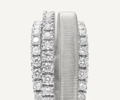 Rings-Marco Bicego 18K White Gold 4-Strand Coil Ring With 3 Diamond Pavé Bands Yellowgold