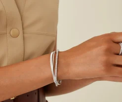 Bracelets-Marco Bicego 18K White Gold 3-Strand Coil Bracelet With Diamonds Whitegold
