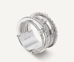 Rings-Marco Bicego 18K White Gold 7-Strand Ring With Diamonds WhiteGold