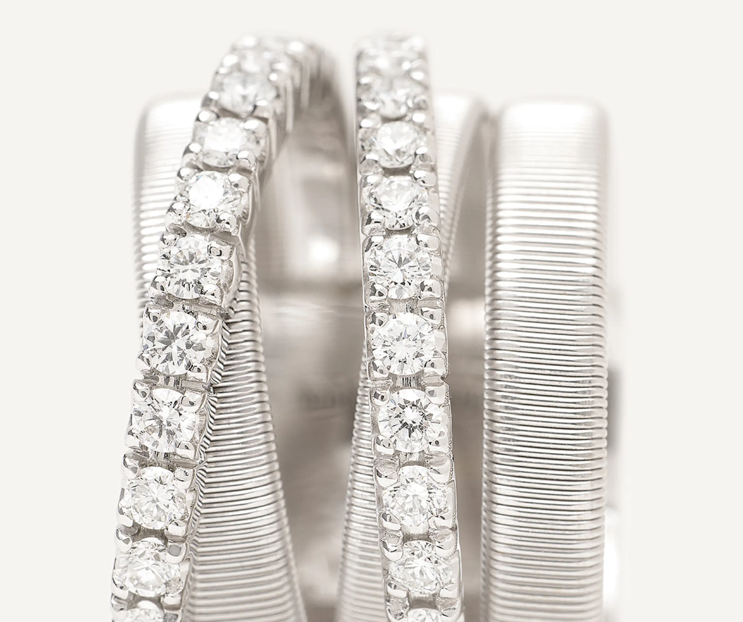 Rings-Marco Bicego 18K White Gold 5-Strand Ring With Diamonds Whitegold