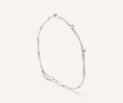 Bracelets-Marco Bicego 18K White Gold Twisted Coil Bracelet With Diamonds Whitegold