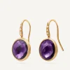 Earrings-Marco Bicego 18K Yellow Gold Amethyst Drop Earrings with Diamonds YellowGold