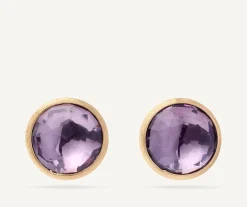 Earrings-Marco Bicego 18K Yellow Gold Amethyst Medium Stud Earrings YellowGold