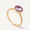 Rings-Marco Bicego 18K Yellow Gold Amethyst Ring with Diamond Pavé Shank YellowGold