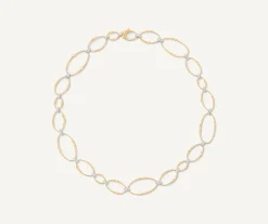 Necklaces-Marco Bicego 18K Yellow Gold and Diamond Flat Link Collar Yellowgold
