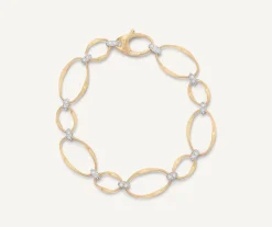 Bracelets-Marco Bicego 18K Yellow Gold and Diamond Flat Link Bracelet Yellowgold