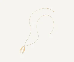 Pendants | Necklaces-Marco Bicego 18K Yellow Gold and Diamond Large Concentric Pendant Yellowgold