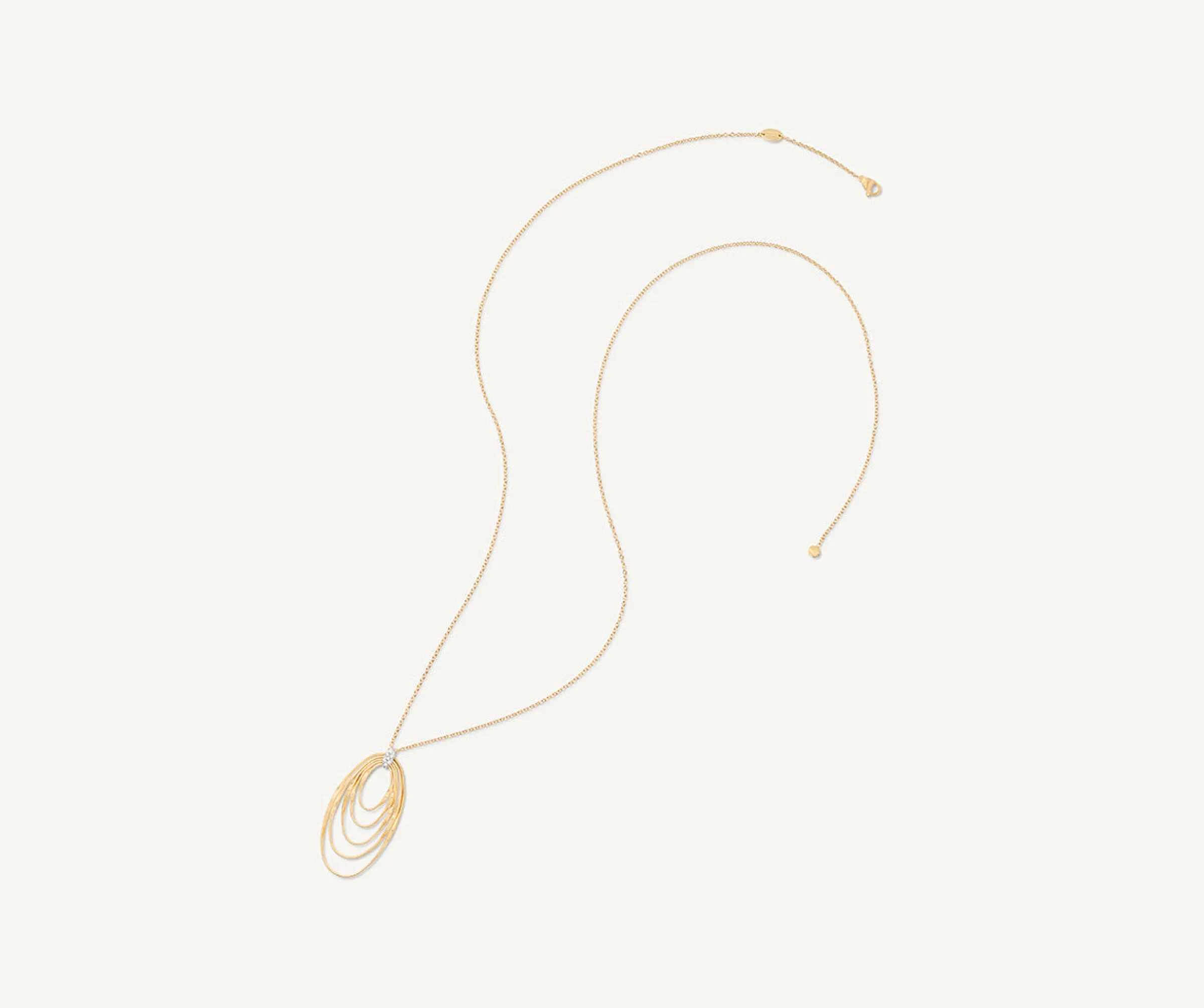 Pendants | Necklaces-Marco Bicego 18K Yellow Gold and Diamond Large Concentric Pendant Yellowgold