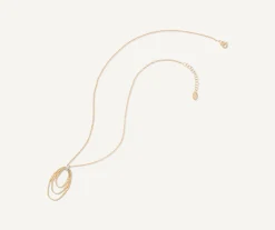 Pendants | Necklaces-Marco Bicego 18K Yellow Gold and Diamond Concentric Pendant Yellowgold