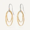 Earrings-Marco Bicego 18K Yellow Gold and Diamond Concentric Hook Earrings Yellowgold