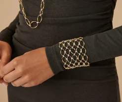 Bracelets-Marco Bicego 18K Yellow Gold and Diamond Flat Link 5-Strand Bracelet Yellowgold