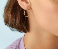 Earrings-Marco Bicego 18K Yellow Gold and Diamond Link Studs Yellowgold