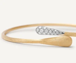 Bracelets-Marco Bicego 18K Yellow Gold and Diamond Hugging Cuff Yellowgold