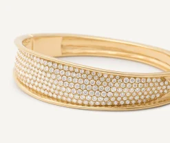 Bracelets-Marco Bicego 18K Yellow Gold and Diamond Pavé Bangle Yellowgold