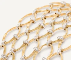 Bracelets-Marco Bicego 18K Yellow Gold and Diamond Flat Link 5-Strand Bracelet Yellowgold