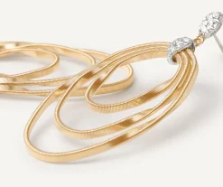 Earrings-Marco Bicego 18K Yellow Gold and Diamond Concentric Earrings Yellowgold