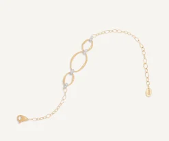 Bracelets-Marco Bicego 18K Yellow Gold and Diamond 3-Link Station Bracelet Yellowgold