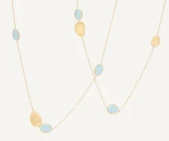 Necklaces-Marco Bicego 18K Yellow Gold Aquamarine Long Necklace Yellowgold