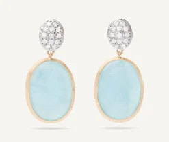 Earrings-Marco Bicego 18K Yellow Gold Aquamarine u0026 Diamond Drop Earrings Yellowgold