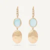 Earrings-Marco Bicego 18K Yellow Gold Aquamarine, Gold u0026 Diamond Accent Earrings Yellowgold
