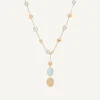 Necklaces-Marco Bicego 18K Yellow Gold Aquamarine u0026 Gold Lariat Yellowgold