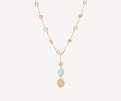 Necklaces-Marco Bicego 18K Yellow Gold Aquamarine u0026 Gold Lariat Yellowgold