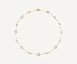Necklaces-Marco Bicego 18K Yellow Gold Aquamarine u0026 Gold Necklace Yellowgold