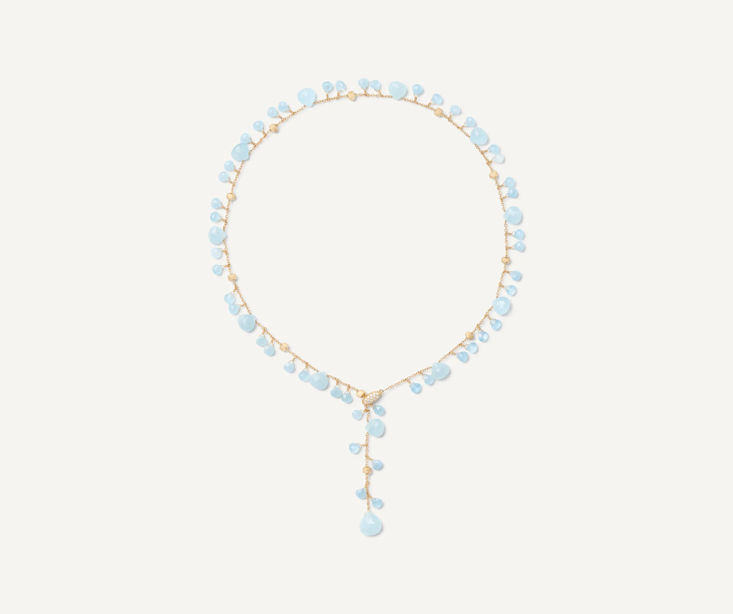 Necklaces-Marco Bicego 18K Yellow Gold Aquamarine Lariat Necklace Yellowgold