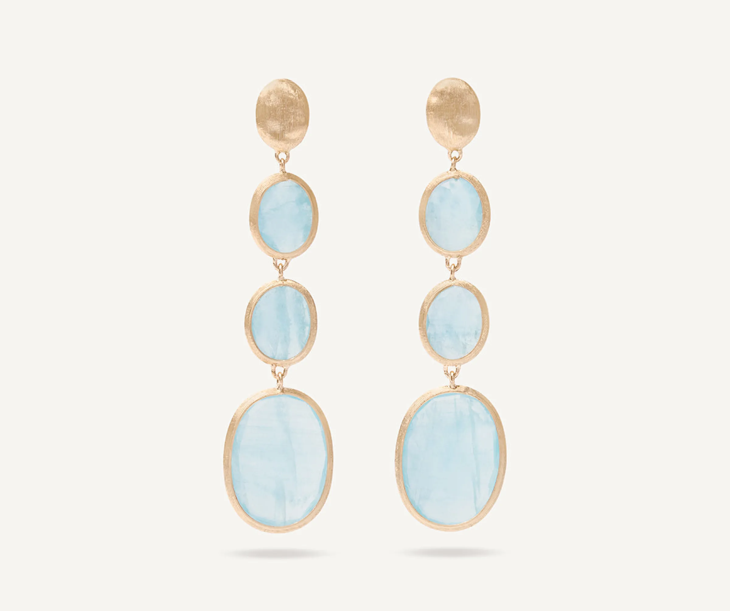 Earrings-Marco Bicego 18K Yellow Gold Aquamarine Statement Earrings Yellowgold