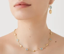 Earrings-Marco Bicego 18K Yellow Gold Aquamarine, Gold u0026 Diamond Accent Earrings Yellowgold