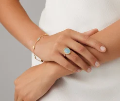 Rings-Marco Bicego 18K Yellow Gold Aquamarine Ring with Diamond Pavé Shank Yellowgold