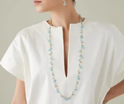 Necklaces-Marco Bicego 18K Yellow Gold Aquamarine Long Necklace Yellowgold