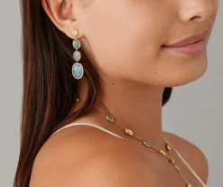 Earrings-Marco Bicego 18K Yellow Gold Aquamarine Statement Earrings Yellowgold
